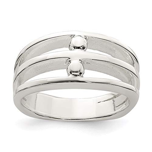 Fashion Ring Band 925 White Sterling Silver Flat