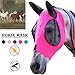 1 Pc Prevent-Fly Mesh Horse Mask Stretch Bug Eye Covered Ears Fly Long Nose with for Horse(Pink)