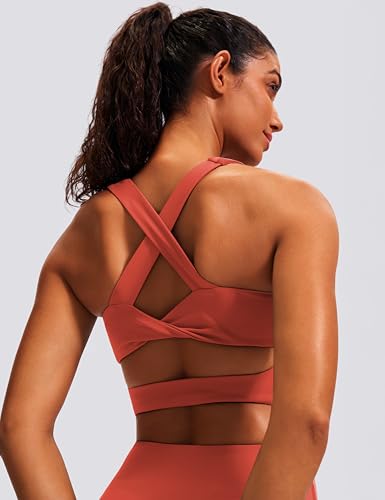 Image of Sports Bras for Women Criss-Cross Back Padded Workout Tank Tops Medium Support Crop Tops for Women