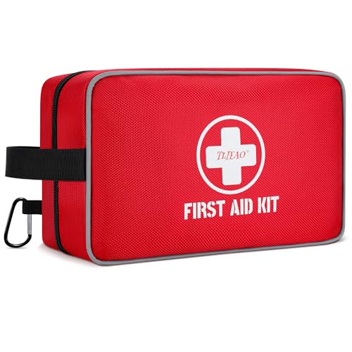 330 Piece First Aid Kit, Premium Waterproof Compact Trauma Medical Kits for Any Emergencies, Ideal for Home, Car, Travel, Camping, Hiking, Truck, Office, Sports (Red)