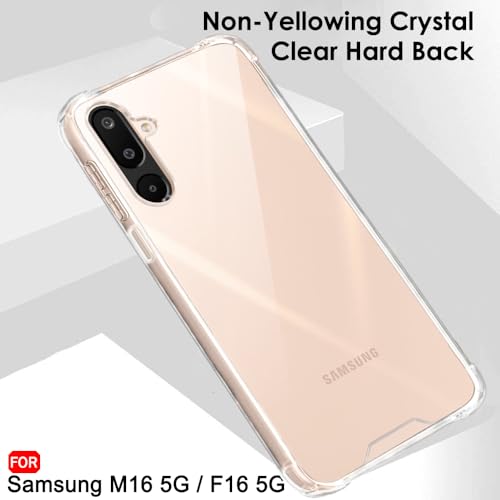 Image of TheGiftKart Crystal Clear Back Cover Case for Samsung Galaxy M16 5G / F16 5G | 360 Degree Protection | Shock Proof Design | Transparent Back Cover for Samsung M16 / F16 (PC & TPU, Transparent Bumper)
