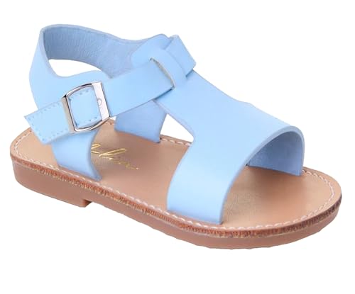 Girls’ T-Bar Sandal Shoes, Adjustable Strap Buckle Spring/Summer Communion Flat Sandals