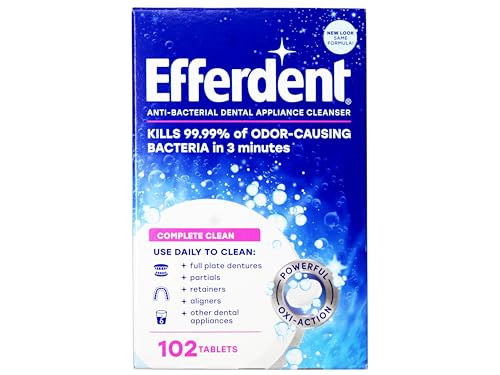 Efferdent Anti-Bacterial Denture Cleanser Tablets 102 ea (Pack of 12)