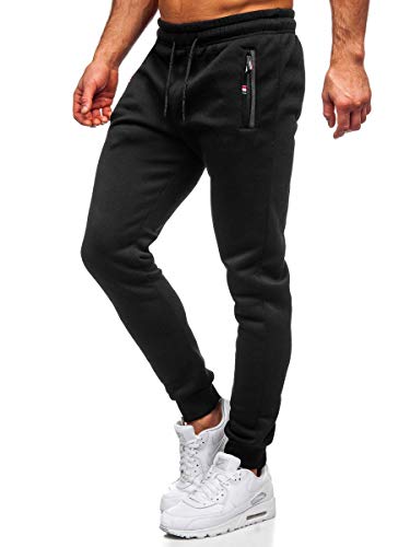 BOLF Hombre Pantalón Deportivo Pantalones De Chándal Jogger Pantalones Holgados Estampado Entrenamiento Fitness Jogging Estilo Deportivo Must JX8501 Negro M [6F6]