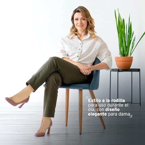 Image of BSN Medical 119544 Jobst Ultra Sheer Compression Stocking, Knee High, 20-30 mmHG, Closed Toe, Large, Honey
