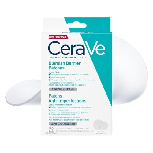 CeraVe Patches Idrocolloidali Anti Brufoli, Per Pelli a Tendenza Acneica, Trasparenti e Invisibili sulla Pelle, Non lascia segni, Con Niacinamide e 3 Ceramidi Essenziali, 22 Pezzi