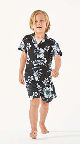 Image of Hawaii Hangover Family Matching Hawaiian Clothes, Midnight Bloom | Family matching Hawaiian outfits, Midnight Bloom, lightweight rayon, machine washable, tropical floral print, luaus, cruises