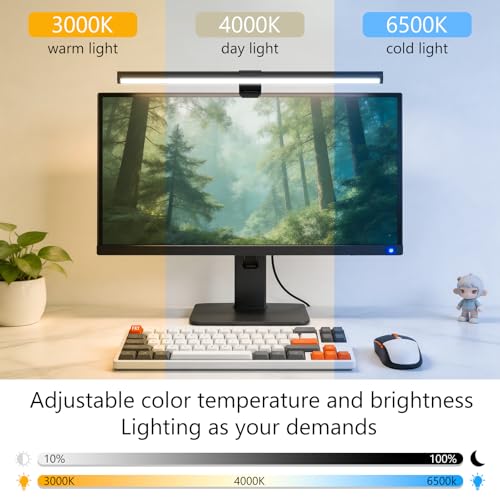 Image of Monitor Light Bar, Eye-Care USB Computer Monitor Lamp for Home Office Gaming, 15.7'' Ultrawide LED Light, 3 Color Temperatures Stepless Dimming Screen Bar