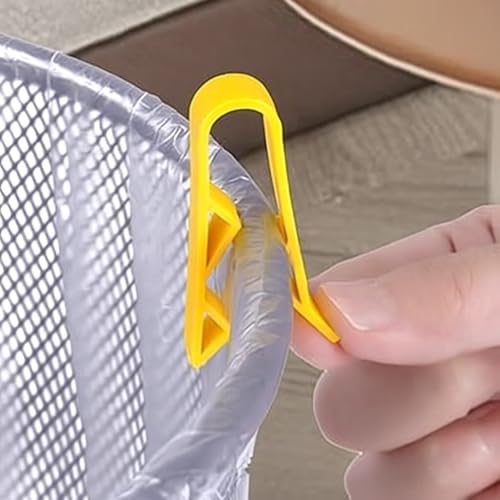 Image of Pack of 8 - Dustbin Bag Holder Clip - Anti-Slip Trash Bag Locks | Universal Fit for Dustbins | Eco-Friendly Bioplastic | Keeps Bags from Falling Inside (8 Pcs.)