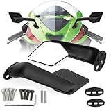 XINGWU Large Motorcycle Mirrors Adjustable Rearview Stealth Mirrors for Ninja 650 Ninja 500 Ninja 400 ZX6R ZX10R ZX4RR CBR1000 CBR300R CBR500R CBR600RR GSXR1000 R15 R25 YZ Wind Wing Side Mirror
