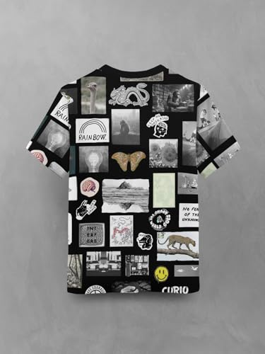 Image of HELLCAT Trendy Front & Back Graphic Printed Cotton Blend Half Sleeve Premium Round Neck Tshirt for Boys - Pack of 2