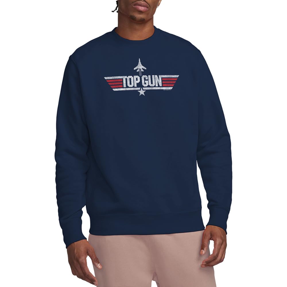 Top Gun Paramount, Logo Navy, Crew Sweatshirt, Navy, Large