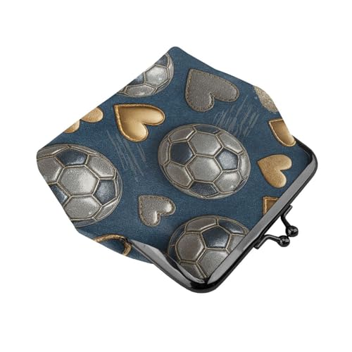 Pu Leather Buckle Coin Purse Soccer Ball Pattern Girls Kiss-Lock Change Purse Wallets3