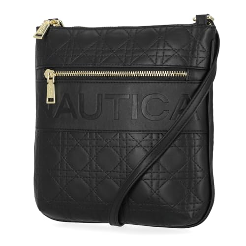 Nautica Bolsa tiracolo Lakeside Signature Jaquard North South, Preto (colcha de texto), One Size