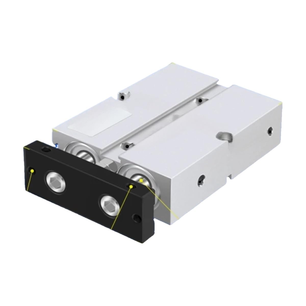 Cilindro neumático doble TDA TN con doble vástago resistente para control de movimiento