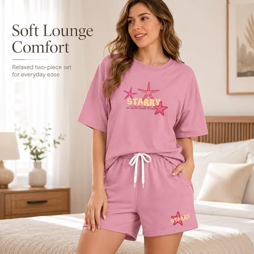 Image of SHODOX Womens Cotton Blend Printed Tshirt and Short Co-ords Set (Pack of 1)