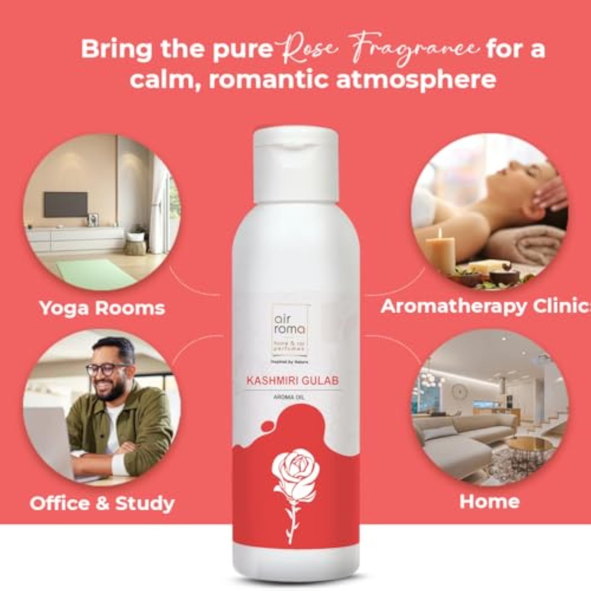 Kashmiri Gulab Aroma Diffuser Oil, Natural Fragrance