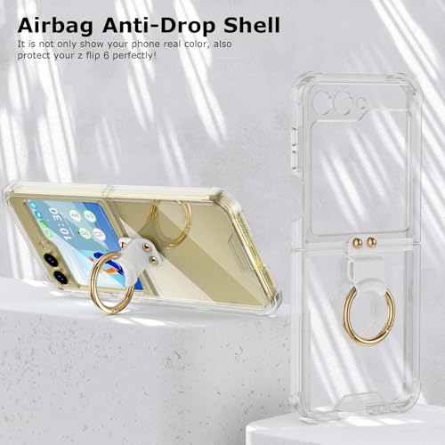Samsung Galaxy Z Flip 6 Clear Case with Ring, Anti-Fall Shockproof Protective Cover for Z Flip 6 5G 2024 by SQMCase - Image 6