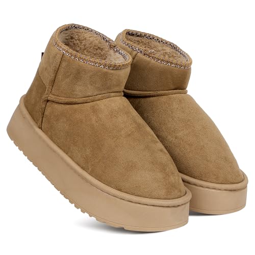 Image of CASSIEY Comfortable Indoor /Outdoor Winter Snow Boot |Womens Slip on Shoes |Girls Winter Fur Shoes