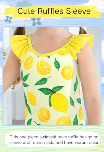 Image of DAXIANG Girls Ruffles One Piece Swimsuits Quick Dry Beach Sport Swimwear Toddler Kids Mermaid Unicorn Bathing Suit 4-10 Years