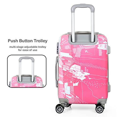 Image of Polo Class 2Pc Luggage Trolley Bag Set (24 /28 inch) - Pink