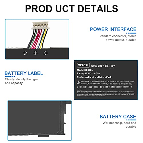 Image of ME03 ME03XL Laptop Battery for HP Stream 11-D 13-C Series 13-c110nr 13-c010nr 13-c014tu 11-d010nr 11-d020nr 11-d010wm 11-d011wm Notebook 787521-005 787089-541 TPN-Q154 TPN-Q155 TPN-Q156 HSTNN-UB6M