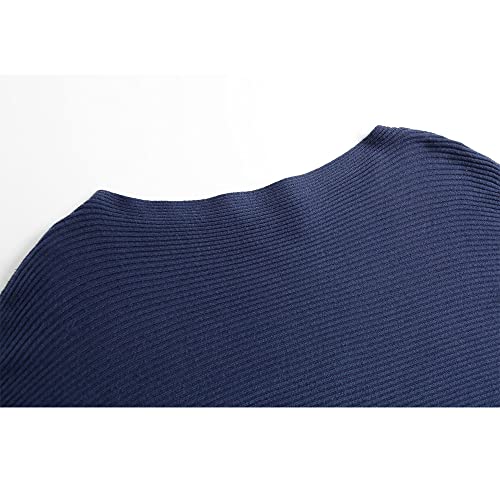 Image of EDSTAR Women Dolman Batwing Sleeves Knitted Sweaters Winter Boat Neck Pullovers Tops