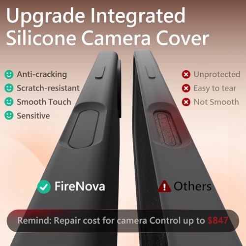 Image of FireNova Magnetic for iPhone 17 Case, Compatible with MagSafe, [Integrated Silicone Camera Control Button] [Camera Protection] Anti-Scratch Microfiber Lining Phone Case, 6.3 inch, Space Gray