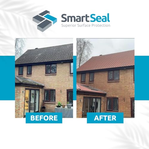 Smartseal Roof Tile Sealer - Long-lasting Protection for Concrete, Slate & Clay Roof Tiles - Solvent-Free Roofs Sealant. 10-year Water Repellent Barrier. Helps Prevent Moss and Algae (5 Litre)