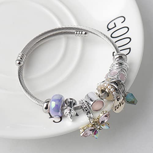 Ds Charm Bracelets For Girls,Exquisite Cute Cartoon Friendship Bracelets Stainless Steel Bangle With Birthday Gift Box thumb #1