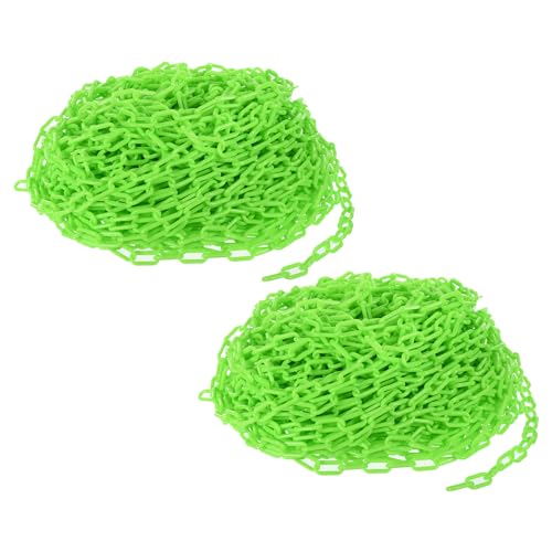 Chaîne de barrière plastique vert 120m maillons 6mm avec 50 crochets