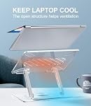 MCHOSE Acrylic Laptop Stand for Desk with 360 Rotating Base Ergonimic Foldable Clear Laptop Riser Compatible with MacBook Pro/Air Notebook up to 16 Inches, Ultra Thick Acrylic Transparent