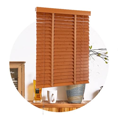 Horizontal Blinds for Windows Orizontal Blinds 50mm Slats, Venetian Blinds Wooden 50cm 60cm 80cm 90cm 100cm 110cm 120cm 150cm, HWindows Treatment Shutters, Indoor Outdoor Solid Wood Venetian Blinds (