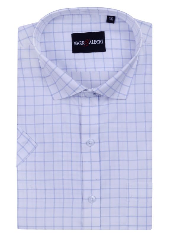 Image of Mark & Albert Men's Half Sleeves Cotton Formal Shirt