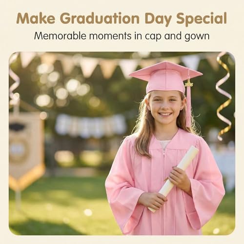 Image of Kindergarten 2025 Graduation Cap and Gown Tassel Sets with Charm 2PCS Graduations Stoles for Kids Grad Party Clothes