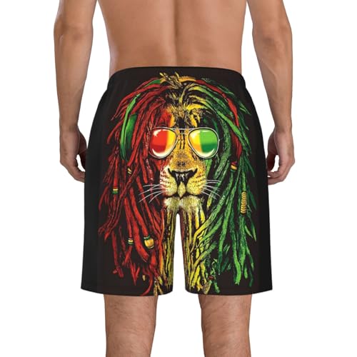 Rasta Lion Boardshorts Men's Casual Swim Trunks Quick Dry Drawstring Beach Swim Shorts3