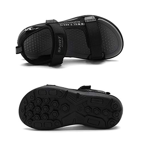 Shadowfax Boys Water Sandals Outdoor Hiking Adjustable Strap Sport Sandals Black/Grey 7.5 Big Kid #TOP5