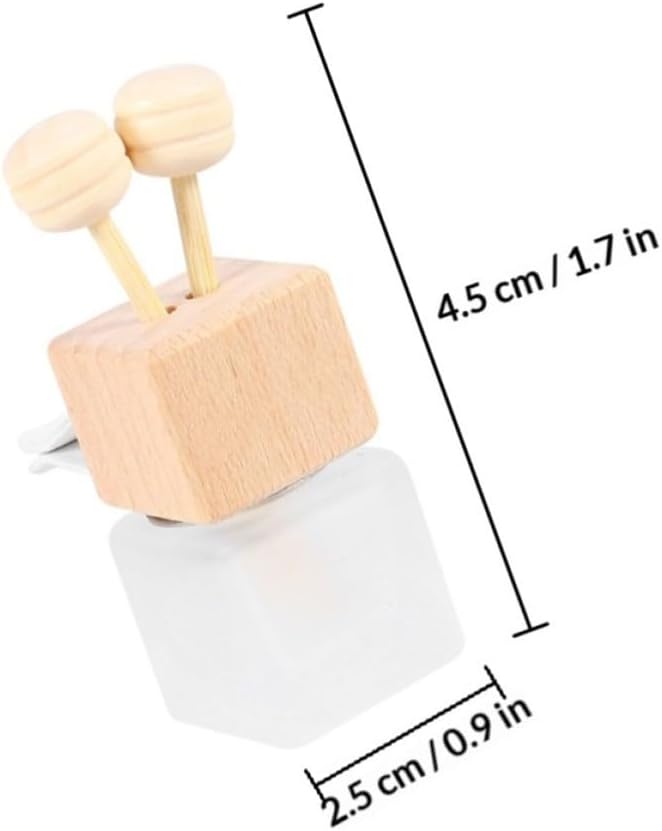 6pcs Air Vent Perfume Bottles Car Aromatherapy Diffuser with Rotatable Clip Design and Wooden Lid Glass Essential Oil Bottles the Car