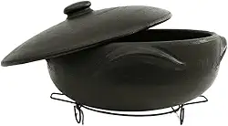A Legítima Panela Moquequeira de Barro Capixaba 3 Litros + Suporte para Moqueca de Peixe e Pratos Tradicionais Brasileiros