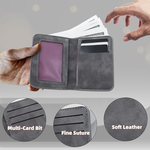 Mens Wallet, Slim Billfold Mens Card Wallet Lightweight Small wallet Multifunctional Credit Card Wallet for Storing Cash Cards Receipt (Grey)3