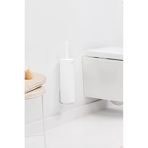 Miniatura 7 de Brabantia Mindset - Escobilla de inodoro y soporte (blanco fresco mineral) limpiador de borde de inodoro de silicona, montaje en pared, soporte