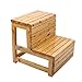 Step stools ALUK- Taburete De Escalera De Escalera De Doble Escalón Antideslizante, Impermeable, De Madera Maciza, Taburete De Dos Etapas, Taburete para Niños