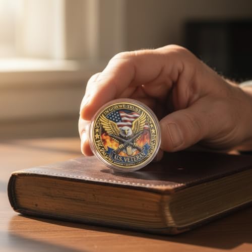 U.S. Veteran Challenge Coin with 250 Years of Freedom Tribute, Patriotic High Relief Keepsake for Veterans & Proud Americans - View 6