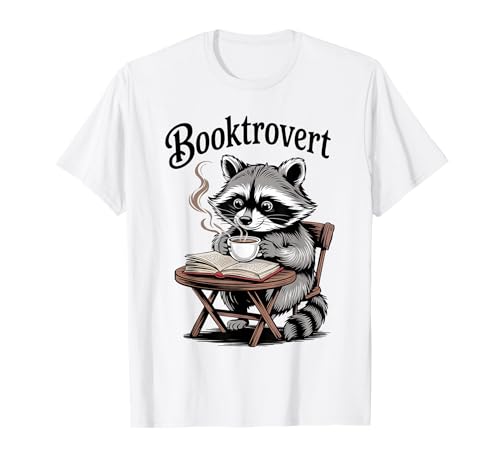 Booktrovert Funny Meme Mapache Leer Libro Humor Lectura Diversión Camiseta