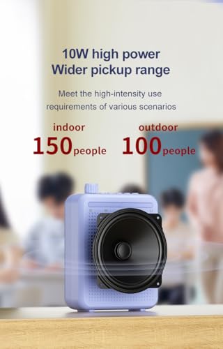 Image of Juarez JRZPA81 Portable Voice Amplifier with Bluetooth 6.0, 10W Speaker, 1800mAh Battery (Up to 10 Hours), Wired Headset Mic with 15mm Driver, TF /USB Playback & Recording for Teaching, Yoga & Tours