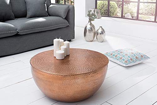 invicta INTERIOR Runder Couchtisch Orient II - 60cm - Kupfer Metall Aluminium - Hammerschlag Design - Handmade Wohnzimmertisch – Bild 4