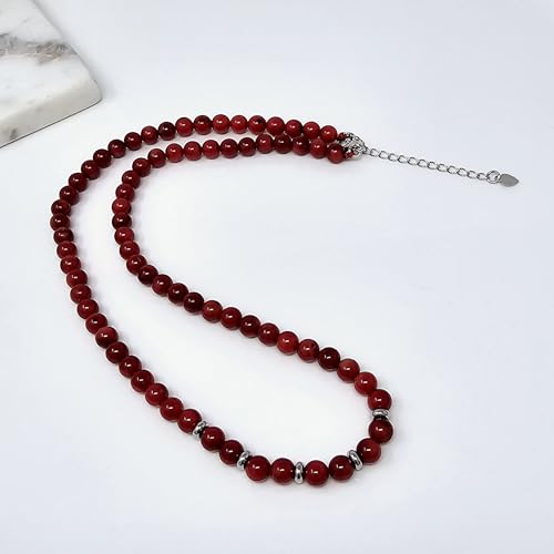 Collier en corail rouge naturel 6mm collier perles authentiques