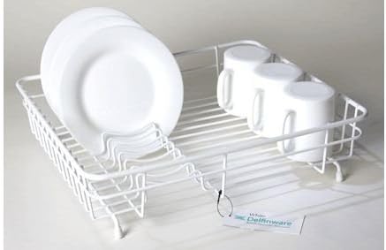 White Plastic Coated Medium Dish Drainer