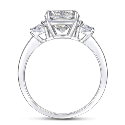 3 Carat Cushion Cut Moissanite Rings, 3 Stone Cushion Cut Moissanite Engagement Ring for Women2