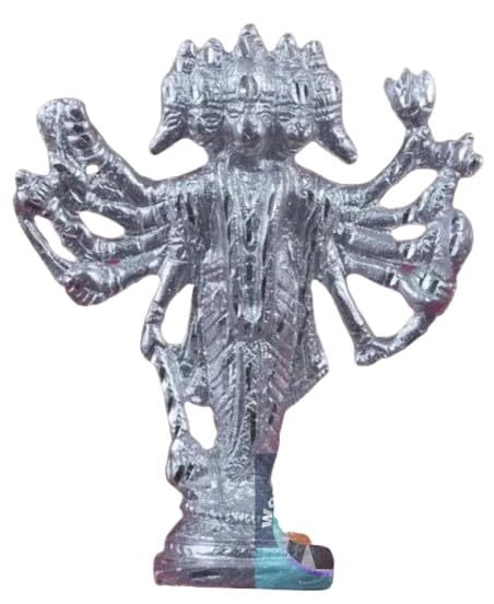 Worldwide e-Mart Parad Panchmukhi Hanuman Ji Idol Energised Mercury 5 Faced Hanuman Murti for Pooja Temple Car Dashboard Vastu Spiritual Statue for Protection Strength Blessings Home Decor 115 gm
